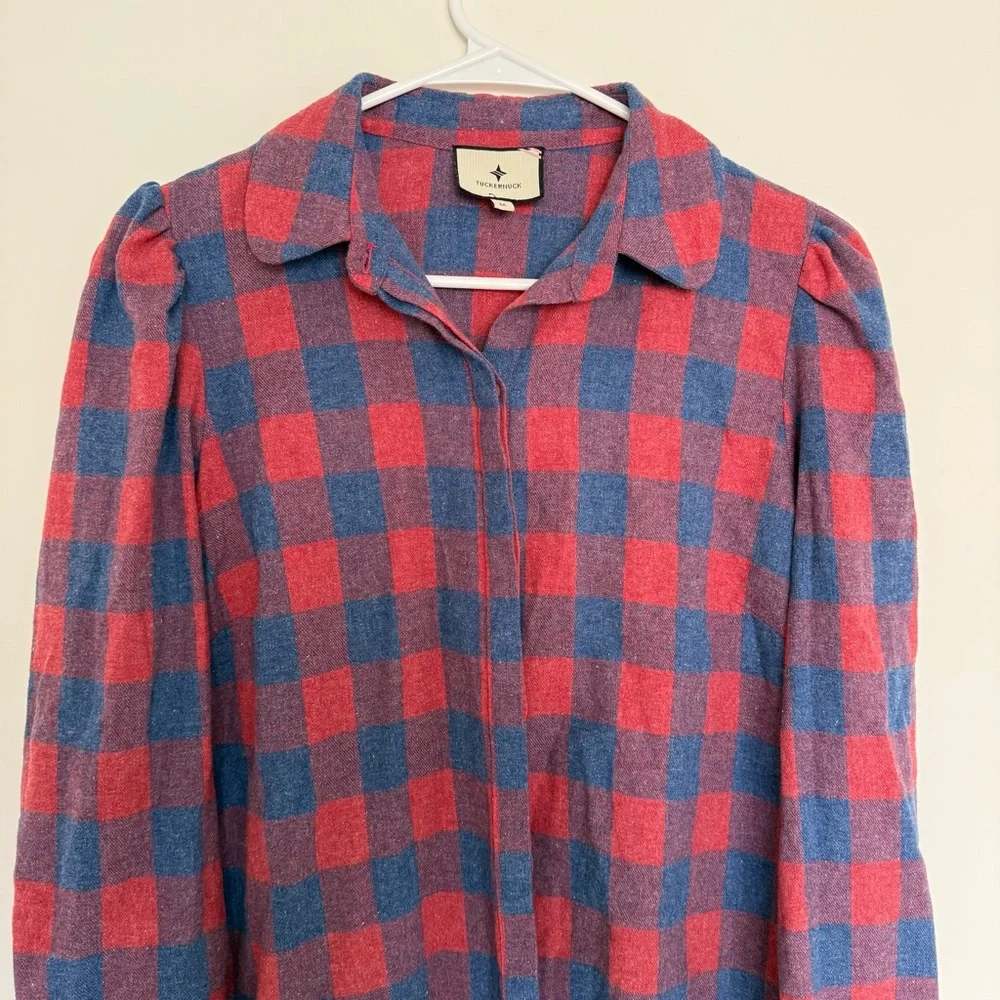 Tuckernuck Saranac Buffalo Checkered Puff Sleeve Top - Picture 4 of 10